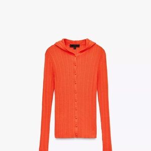 Zara Orange Hooded Cardigan
